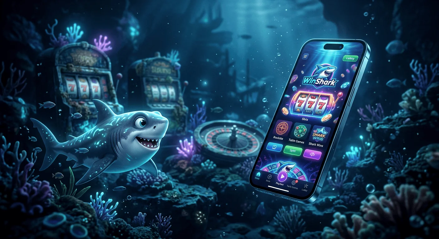 Winshark Australia casino app icon on mobile device